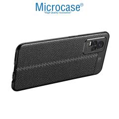 Microcase Vivo V21e 4G Leather Tpu Silikon Kılıf - Siyah