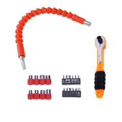 Microcase 22 Parça Esnek Kıvrılır Cırcır Kollu Lokma ve Tornavida Tamir Seti-AL4561