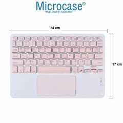 Microcase Huawei MatePad SE 10.4  2022  Tablet ile uyumlu Bluetooth Touchpad Klavye + Standlı Kılıf - BKK5 Pembe