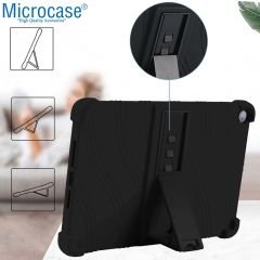 Microcase Huawei MatePad SE 10.4 inch 2022 Tablet için Standlı Silikon Kılıf - Siyah AL3309