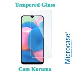 Microcase Samsung Galaxy A30s Brushed Carbon Fiber Silikon Kılıf - Siyah + Tempered Glass Cam Koruma