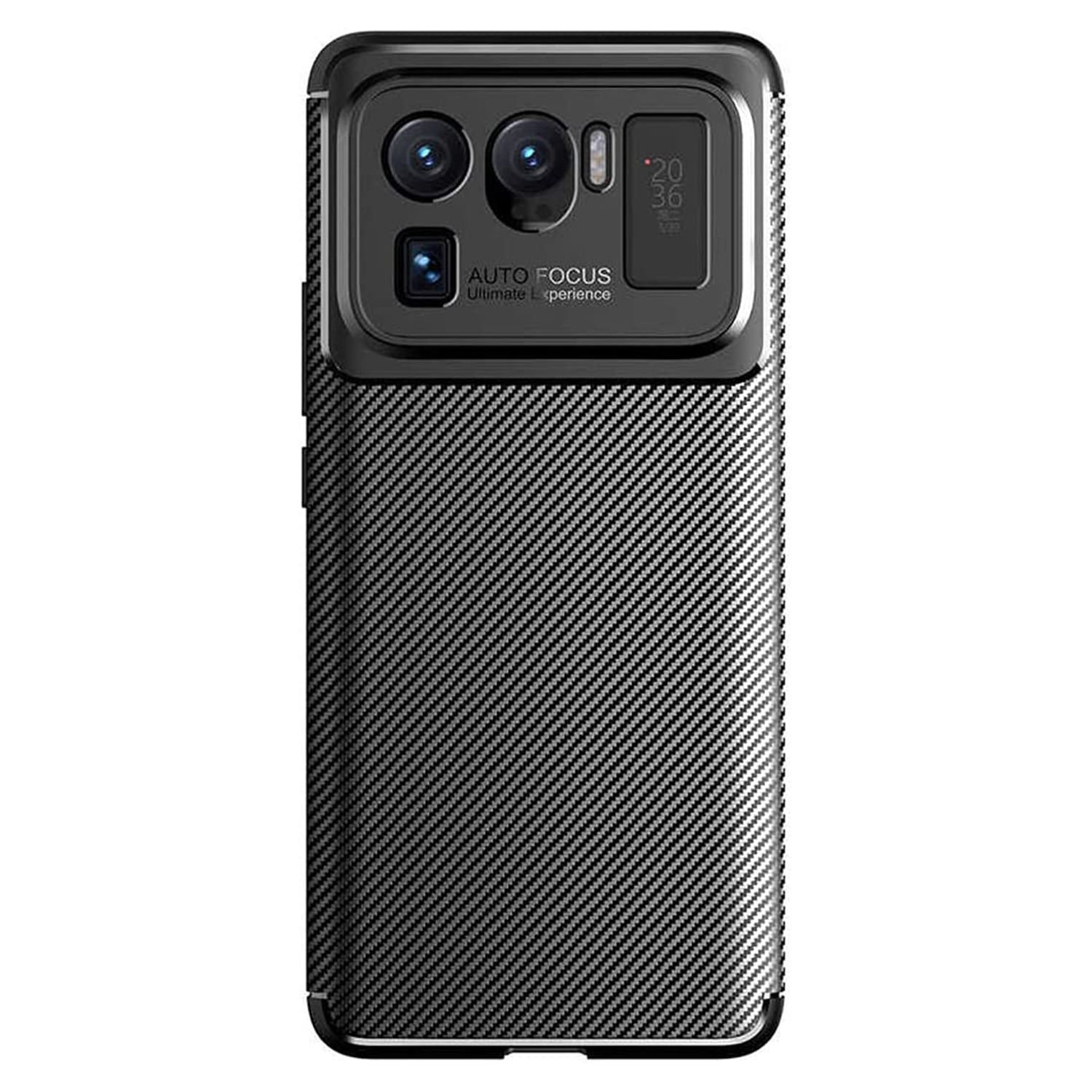 Microcase Xiaomi Mi 11 Ultra Maxy Serisi Carbon Fiber Silikon Kılıf - Siyah AL3413