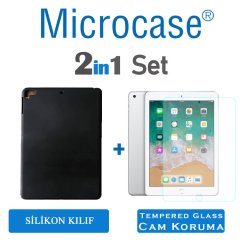 Microcase Apple iPad 9.7 2017 Silikon Soft Kılıf + Ekran Koruma