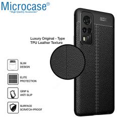 Microcase Vivo Y31 2021 Leather Tpu Silikon Kılıf - Siyah
