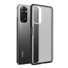 Microcase Xiaomi Redmi Note 11S Global 2022 Luna Serisi Köşe Korumalı Sert Rubber Kılıf - Siyah