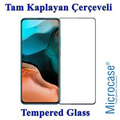 Microcase Xiaomi Poco F2 Pro - Redmi K30 Pro Tam Kaplayan Çerçeveli Tempered Ekran Koruyucu - Siyah