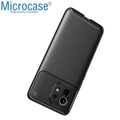 Microcase Xiaomi Redmi Note 11 SE/Redmi Note 10 5G Maxy Serisi Carbon Fiber Silikon Kılıf - Siyah AL3413