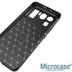 Microcase Xiaomi 12 /Xiaomi 12x Maxy Serisi Carbon Fiber Silikon Kılıf - Siyah AL3413