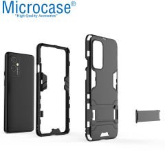 Microcase OnePlus 9 Alfa Armor Standlı Perfect Koruma Kılıf Siyah