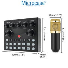 Microcase Yayıncı Mikrofon Seti | V8 Ses Kartı + Stand + Pop Filtre + Shock Mount - AL5260