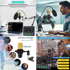 Microcase Yayıncı Mikrofon Seti | V8 Ses Kartı + Stand + Pop Filtre + Shock Mount - AL5260
