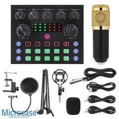 Microcase Yayıncı Mikrofon Seti | V8 Ses Kartı + Stand + Pop Filtre + Shock Mount - AL5260