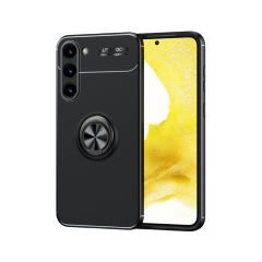 Microcase Samsung Galaxy S23 Plus Focus Serisi Yüzük Standlı Silikon Kılıf - Siyah AL3363