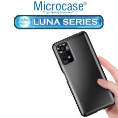 Microcase Xiaomi Redmi Note 11 Pro Global 2022 Luna Serisi Köşe Korumalı Sert Rubber Kılıf - Siyah