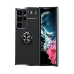 Microcase Samsung Galaxy S23 Ultra Focus Serisi Yüzük Standlı Silikon Kılıf - Siyah AL3363