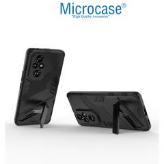Microcase  Honor  200 Pro  Matrix Serisi Armor Standlı Perfect Koruma Kılıf - Siyah Al3416