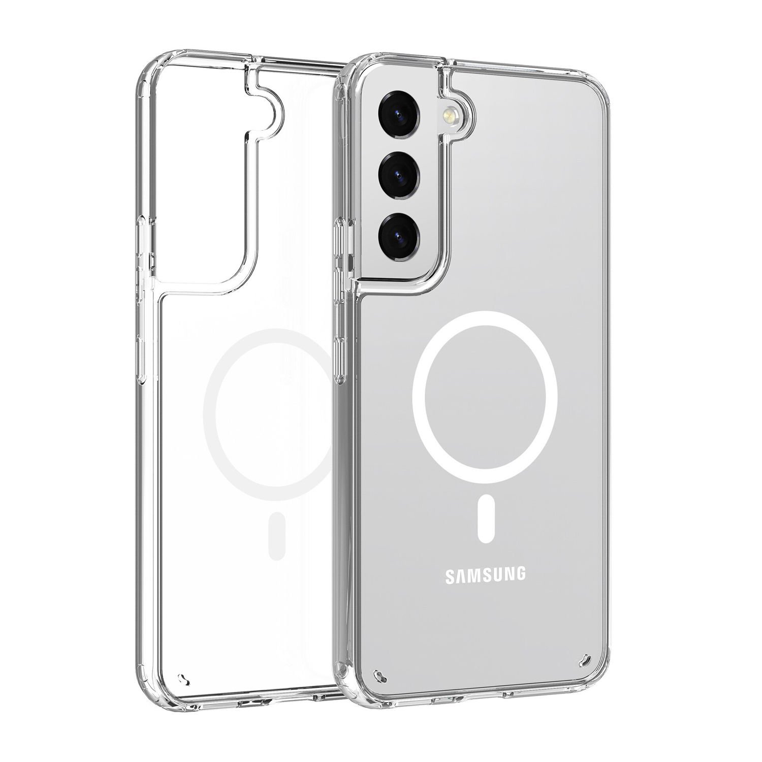 Microcase Samsung Galaxy S23 Magsafe Manyetik Darbeye Dayanıklı Yarı Esnek Plastik TPU Kılıf - AL8113 Şeffaf