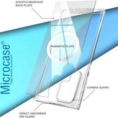 Microcase Samsung Galaxy S23 Magsafe Manyetik Darbeye Dayanıklı Yarı Esnek Plastik TPU Kılıf - AL8113 Şeffaf