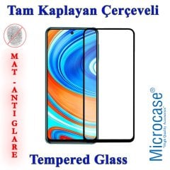 Microcase Xiaomi Redmi Note 9S - Redmi Note 9 Pro - Redmi Note 9 Pro Max Tam Kaplayan Çerçeveli Tempered Ekran Koruyucu - Mat Siyah