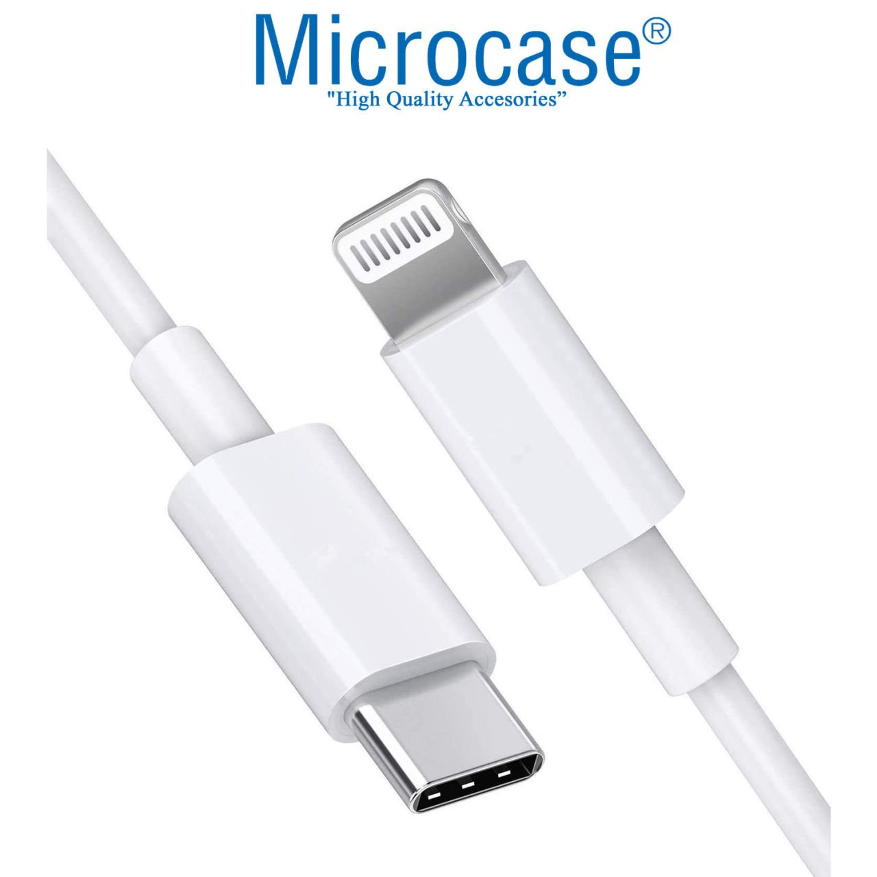 Microcase Type C To Lightning iPhone Şarj Data Kablosu 2 Metre Beyaz - AL2585