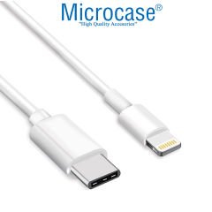 Microcase Type C To Lightning iPhone Şarj Data Kablosu 2 Metre Beyaz - AL2585