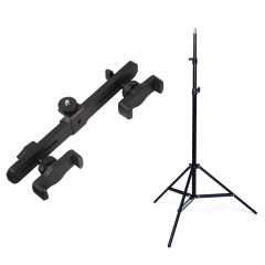 Microcase 2in1 Çift Başlıklı Ayarlanabilir 2 Telefon Tutucu + 2.1 MT Tripod - AL5061