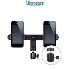 Microcase 2in1 Çift Başlıklı Ayarlanabilir 2 Telefon Tutucu + 2.1 MT Tripod - AL5061