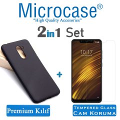 Microcase Xiaomi Pocophone F1 Premium Silikon Kılıf + Ekran Korum