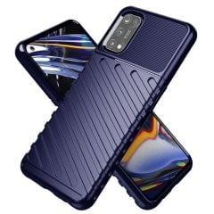 Microcase Realme 7 Pro Thunder Serisi Darbeye Dayanıklı Silikon Kılıf - Mavi