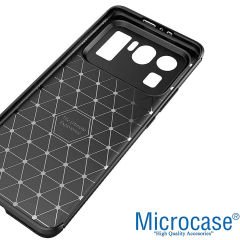Microcase Huawei Nova 9 SE/Huawei P50 Pro Maxy Serisi Carbon Fiber Silikon Kılıf - Siyah AL3413