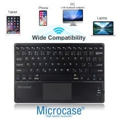 Microcase Tablet ve Telefonlar için Şarjlı Touchpadli Türkçe Bluetooth Klavye 28 cm - AL2745 Siyah