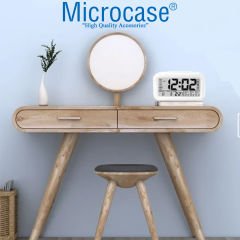 Microcase Dijital Masa Saati Fotoselli Alarmlı Işıklı Termometre Takvim Çalar Saatli AL4056