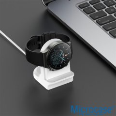 Microcase Huawei Watch 3 - GT 3 - GT2 Pro -  GT Runner için Silikon Şarj Standı Beyaz- AL2998