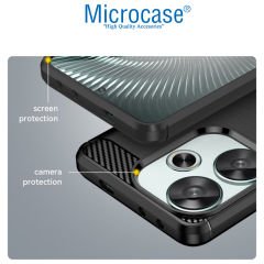 Microcase  Xiaomi Poco F6  Brushed Carbon Fiber Silikon Kılıf - Siyah AL3332