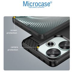 Microcase  Xiaomi Poco F6  Brushed Carbon Fiber Silikon Kılıf - Siyah AL3332