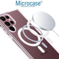 Microcase Samsung Galaxy S23 Ultra Magsafe Manyetik Darbeye Dayanıklı Yarı Esnek Plastik TPU Kılıf - AL8113 Şeffaf
