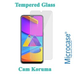 Microcase Samsung Galaxy M10s Tempered Glass Cam Ekran Koruma