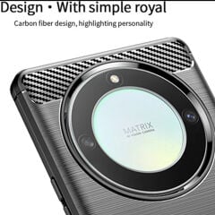Microcase Honor X9A 5G Brushed Carbon Fiber Silikon Kılıf - Siyah AL3332