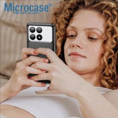 Microcase  Xiaomi Poco F6 Pro   Brushed Carbon Fiber Silikon Kılıf - Siyah AL3332