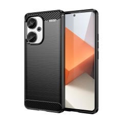 Microcase  Xiaomi Redmi 13 4G  Brushed Carbon Fiber Silikon Kılıf - Siyah AL3332