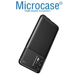 Microcase Realme GT 5G Maxy Serisi Carbon Fiber Silikon Kılıf - Siyah AL3413