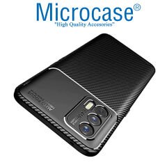 Microcase Realme GT 5G Maxy Serisi Carbon Fiber Silikon Kılıf - Siyah AL3413