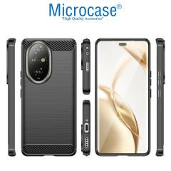 Microcase  Honor 200 Pro  Brushed Carbon Fiber Silikon Kılıf - Siyah AL3332