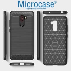 Microcase Xiaomi Pocophone F1 Brushed Carbon Fiber Silikon Kılıf