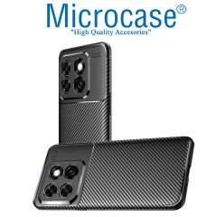 Microcase OnePlus 10T /OnePlus Ace Pro 5G Maxy Serisi Carbon Fiber Silikon Kılıf - Siyah AL3413
