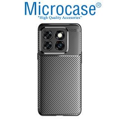 Microcase OnePlus 10T /OnePlus Ace Pro 5G Maxy Serisi Carbon Fiber Silikon Kılıf - Siyah AL3413