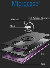 Microcase Huawei Mate 30 Yüzük Standlı Armor Silikon Kılıf - Siyah
