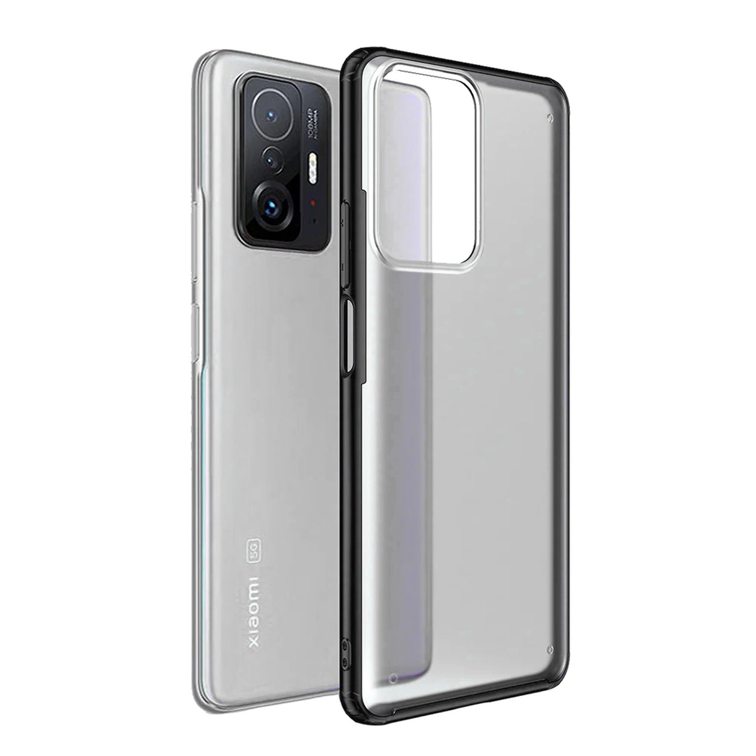 Microcase Xiaomi 11T Luna Serisi Köşe Korumalı Sert Rubber Kılıf - Siyah