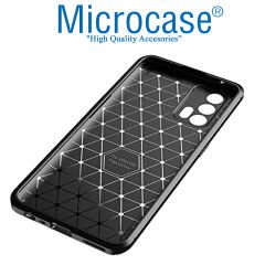 Microcase Huawei Nova 9 SE Maxy Serisi Carbon Fiber Silikon Kılıf - Siyah AL3413