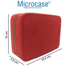 Microcase Fermuarlı Süet Kumaş Takı ve Mücevher Seyahat Çantası, Kutusu - AL3700